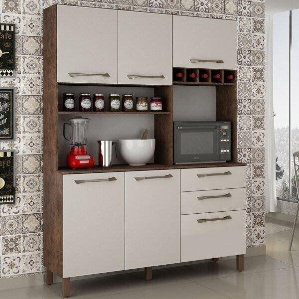ミルキークイン Athena New York セット Armário de Cozinha 6 Portas 2 Gavetas Athenas - Nyne Móveis